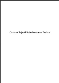 Image of [eBook]Catatan Tajwid Sederhana nan Praktis